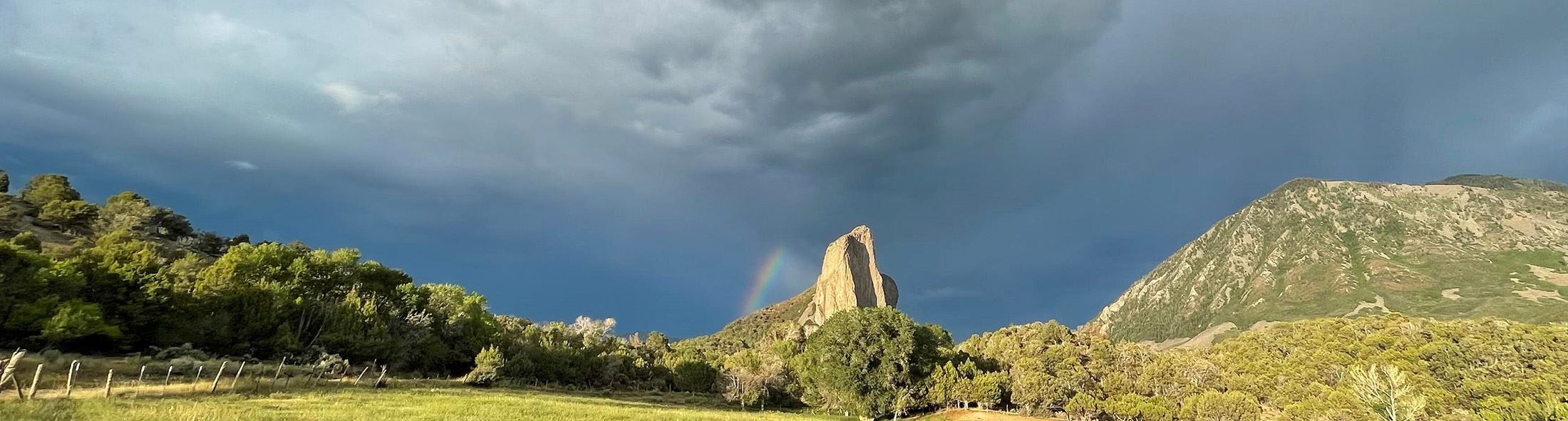 Needle Rock storm clouds