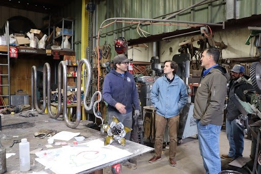 Artist Ira Houseweart and Commissioner Don Suppes