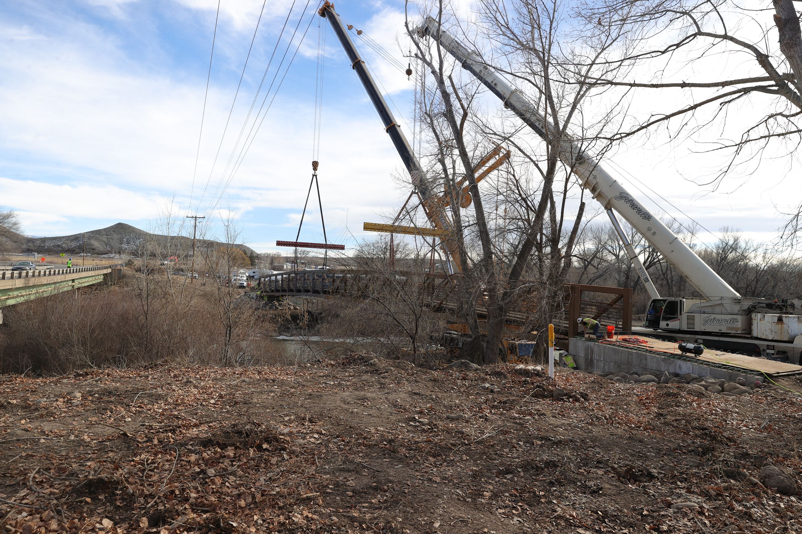 Miners Trail Bridge Construction & Setting Day