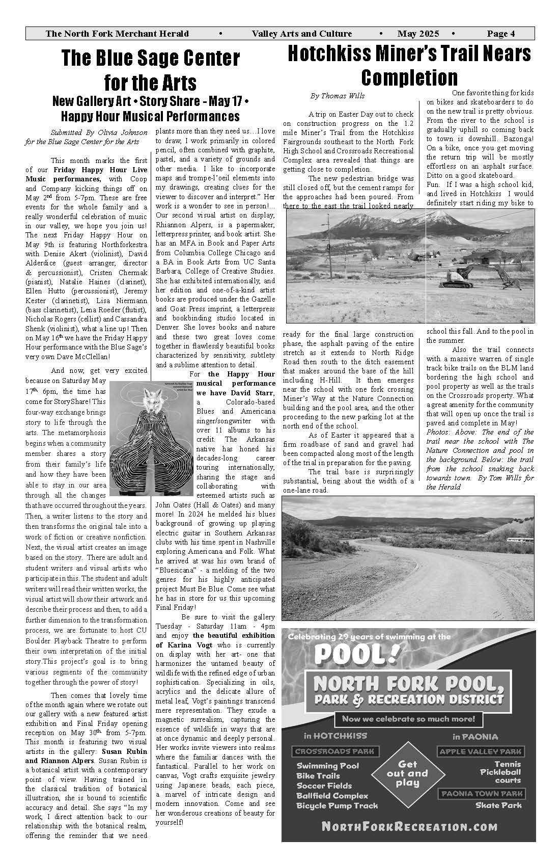 Digital Herald story on Miners Trail May 2025