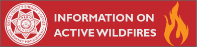 Information on Active Wildfires over Red with Flame Graphic 