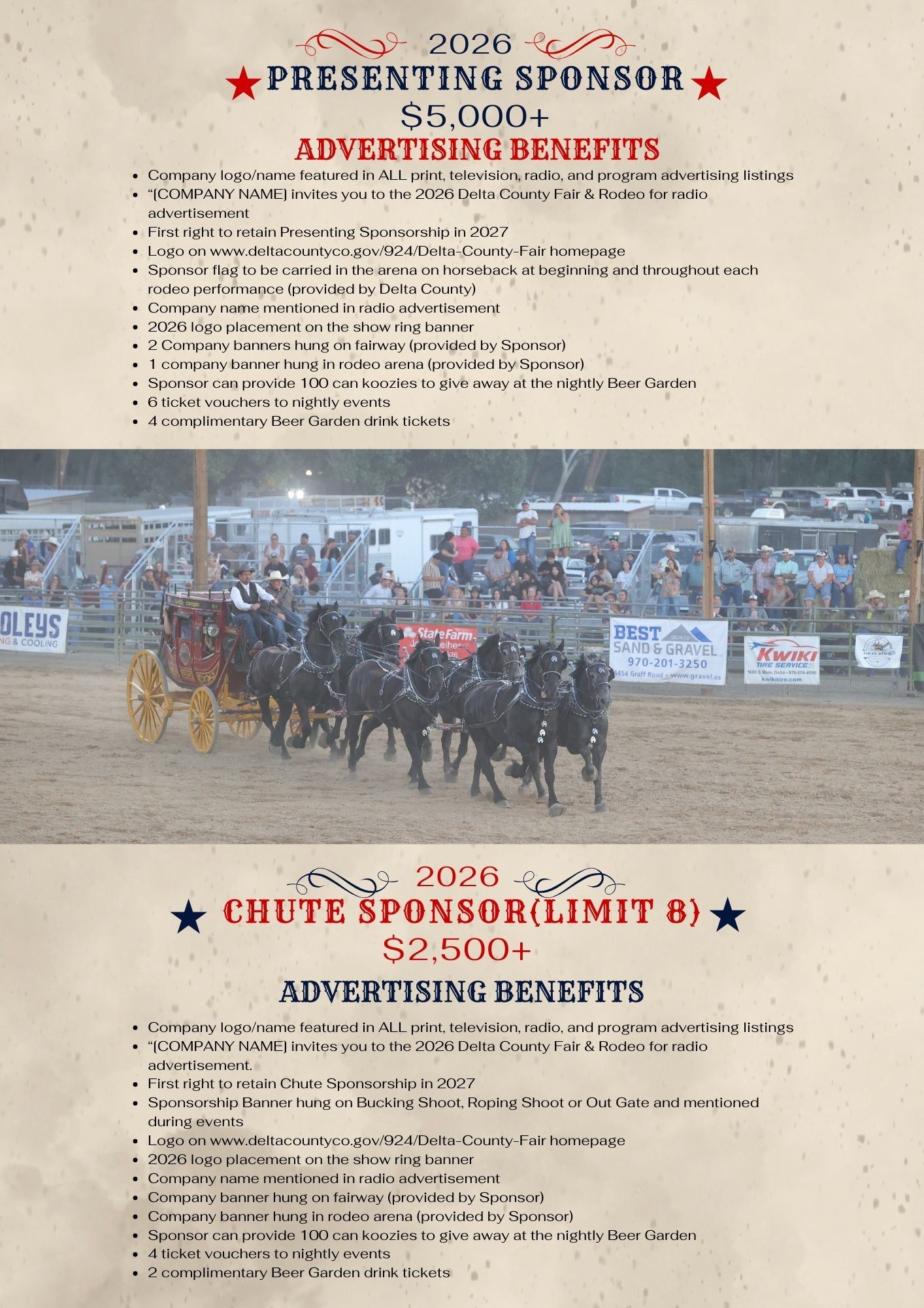 Presenting and Chute Sponsorship information.