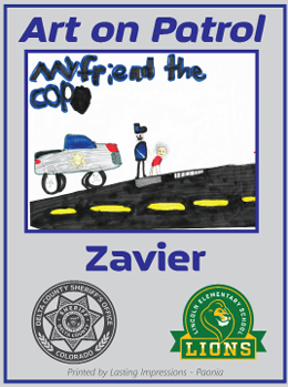 Winning artwork by Zavier at Lincoln Elementary 