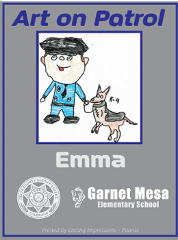 Winning artwork by Emma at Garnet Mesa Elementary 