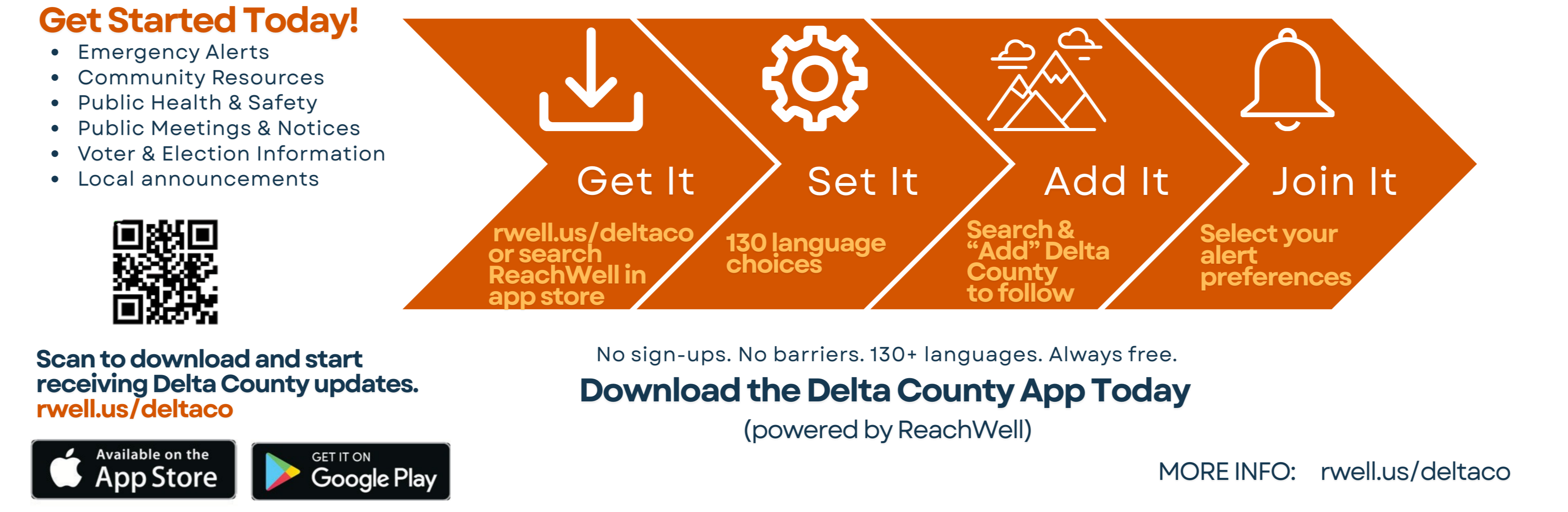 Download instructions for Delta County Mobile app Powered by ReachWell